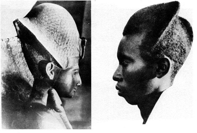 Pharaoh’s Military helmet, here Ramesu Maryimana. It is in reality an African hair style. Hair style used by Rwandan Banyarwanda until very recently.