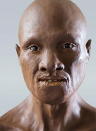 Man of Grimaldi, ancestor of Europeans. Reconstitution broadcasted by BBC