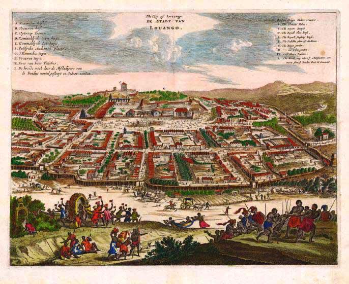 City of Loango, in Kongo, as seen by the Europeans when they arrived.