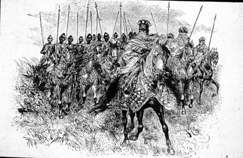 The Mogho Naba, king of the Mossis, at the head of cavalry