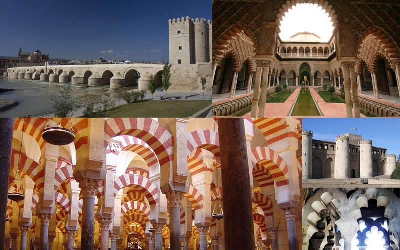 Moorish architecture in Spain at Cordoba, Granada, Seville and Zaragoza Source : Wikipedia
