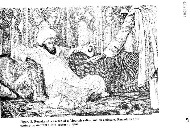 Half-cast Arab Moorish Sultan. Illustration of the 16th century Source: The Golden Age of the Moor, edited by Ivan van Sertima, page 167