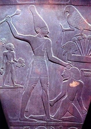Pharaoh Nare Mari, founder of unified Egypt, sacrificing maybe a white man