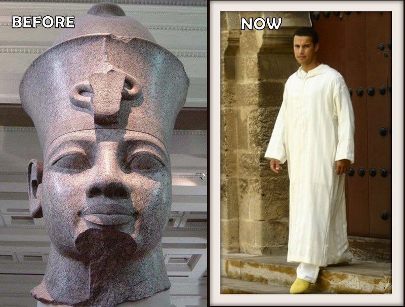 Pharaoh Menkheperrè Djehuty-Mesu (Thutmose III) on the left, who embodies the absolute climax of Black North Africa. On the left a present Berber of Maghreb