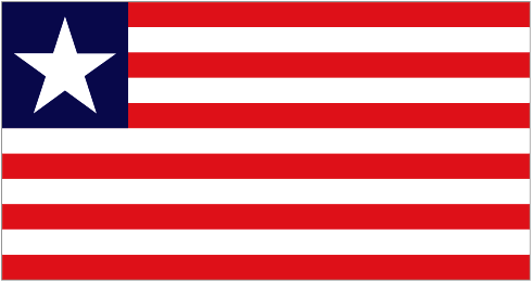 Le drapeau du Liberia : la seule différence est le nombre d'étoiles blanches sur le carré bleu