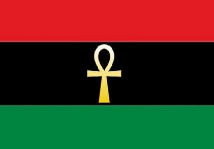 Les 3 couleurs du drapeau panaficanistes de Marcus Garvey Nous avons rajouté le croix d'Ankh, symbole suprême de la philosophie africaine