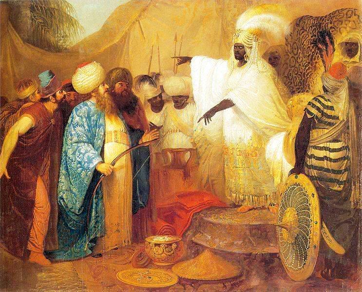 Peinture du 18e siècle illustrant les rapports entre l'Afrique et l'Orient Une délégation iranienne est reçue par le roi d'Ethiopie