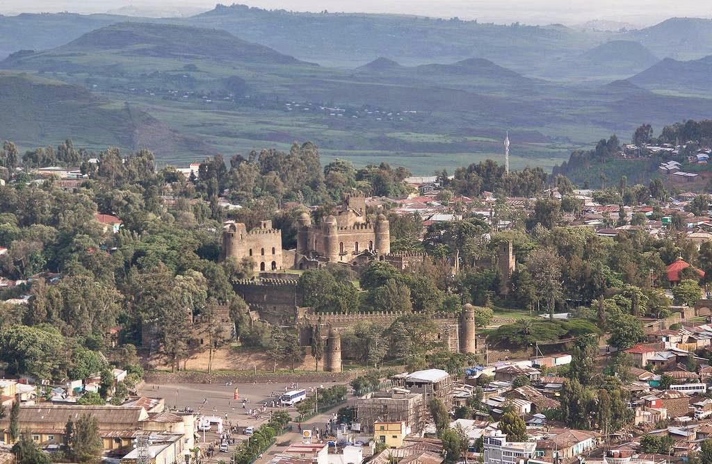 Vue aérienne de l'enceinte de Gondar