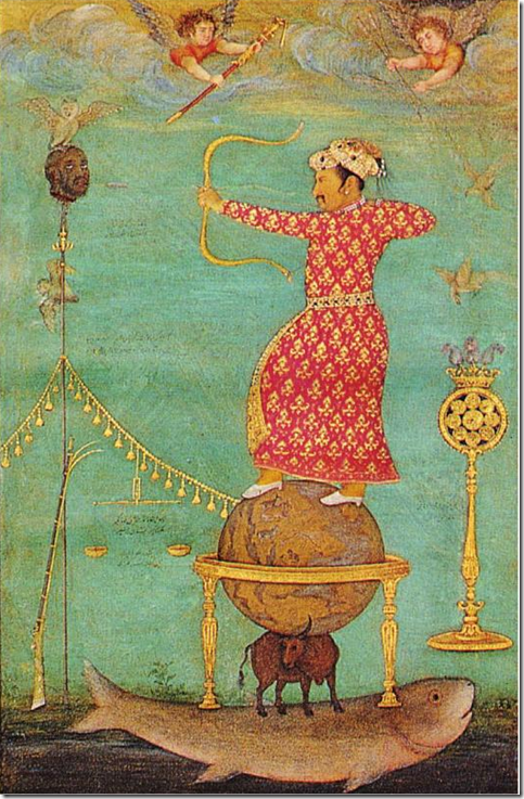 L'empereur Mughal Jahangir qui rêvait sans succès de tuer Ambar, s'est contenté de mettre son fantasme sur peinture 